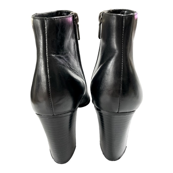 WHITE MOUNTAIN BLACK LEATHER ANKLE BOOTS size 9.5 - Picture 3 of 12